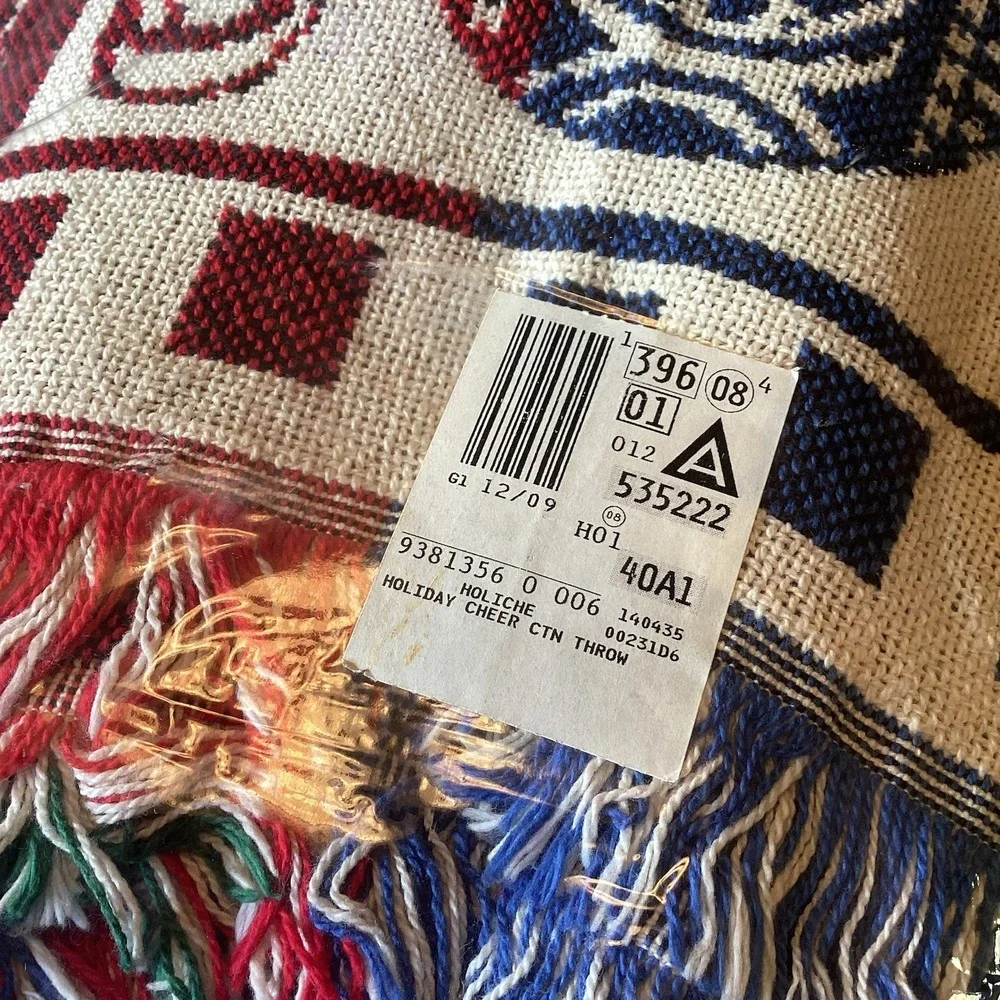Holiday Throw Blanket Coming Home Tapestry Christmas Ornament Santa Decor Fringe